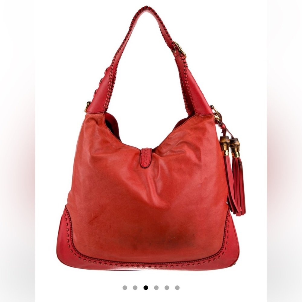 Gucci Red Bamboo Hobo Bag - Picture 3 of 14